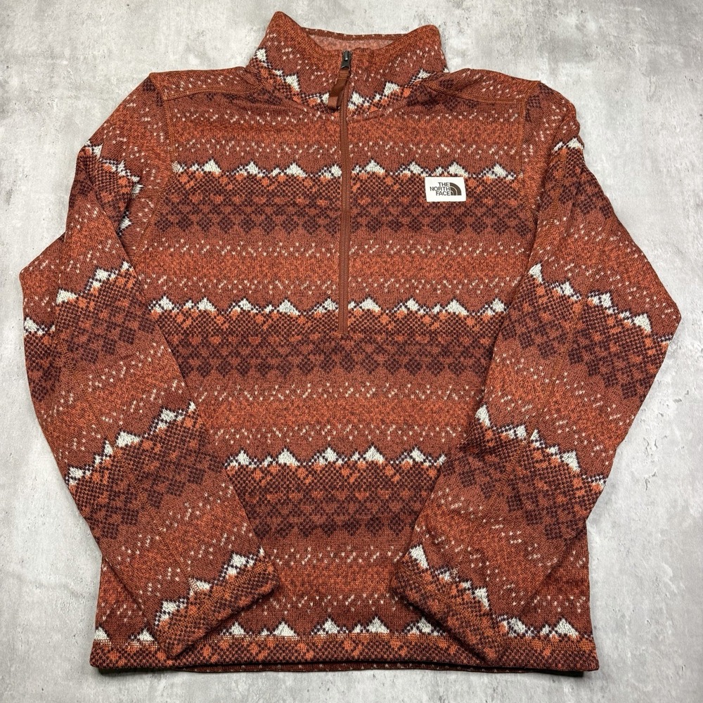 The North Face Mens Size S Gordon Lyons Aztec Fleece Half Zip Pullover Mountain